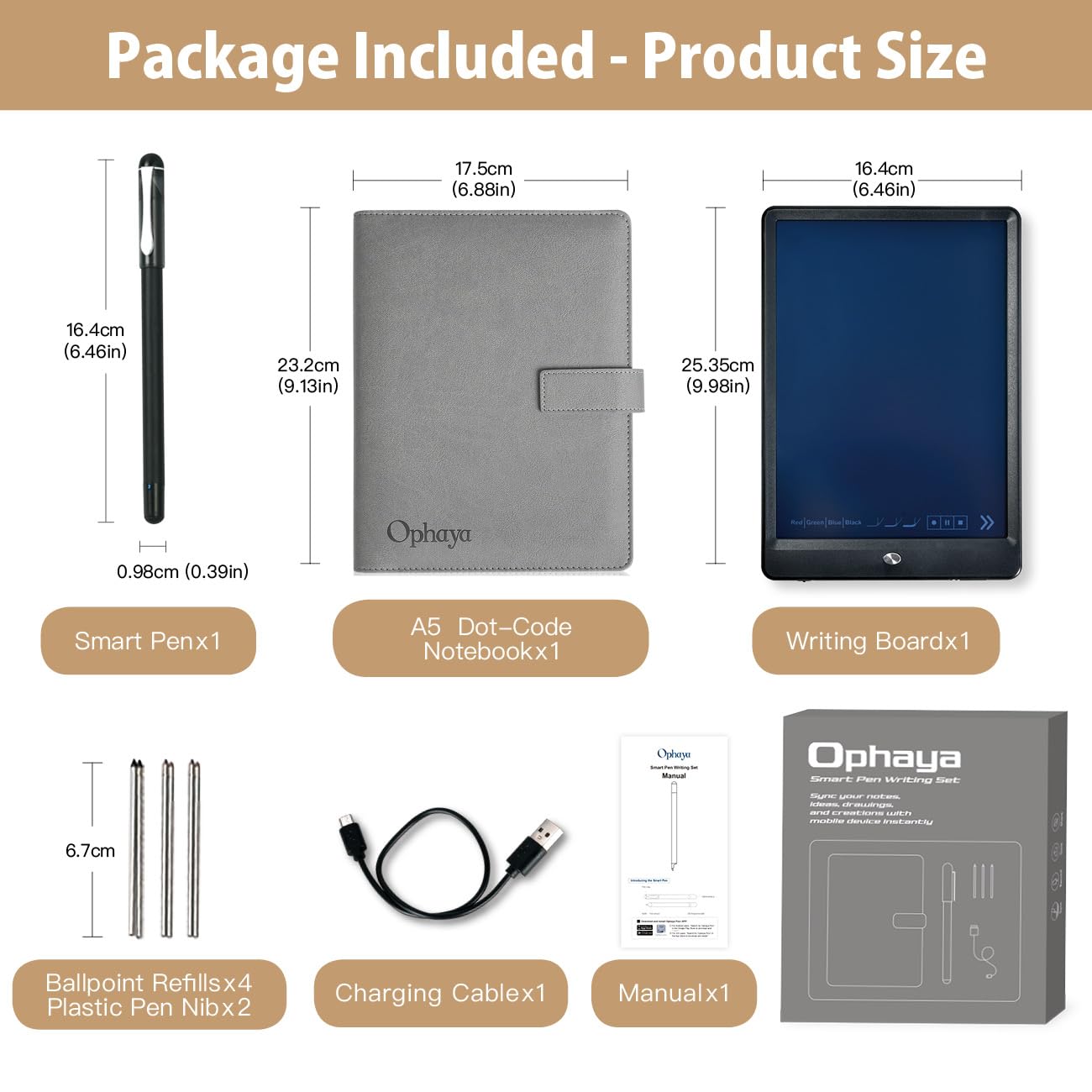 Ophaya Digital Smart Pen Smart Notebook and Board Writing Set for